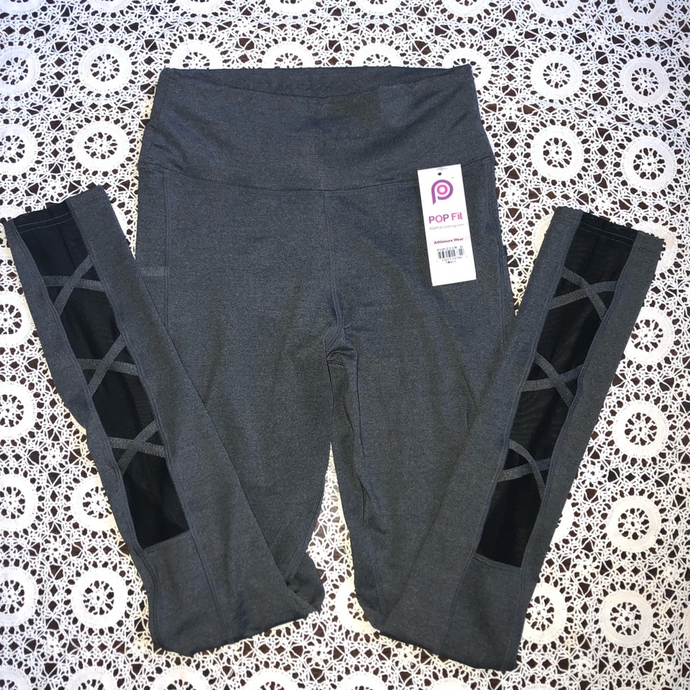 Mesh criss cross leggings